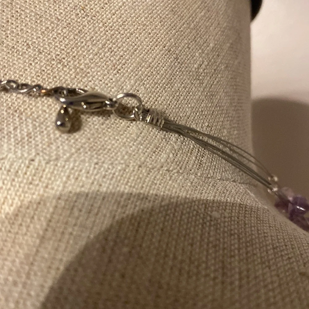 Elegant amethyst multi strand Gemstone Necklace & bracelet - Picture 6 of 7